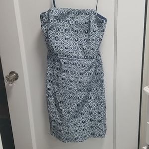 Vineyard Vines Strapless Tile Indigo Dress